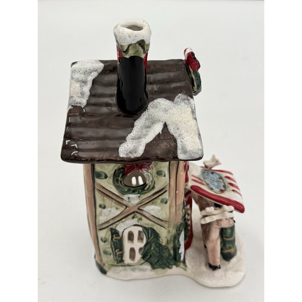 Blue Sky Clayworks Comet & Vixen's Cozy Hotel Candle House Christmas READ